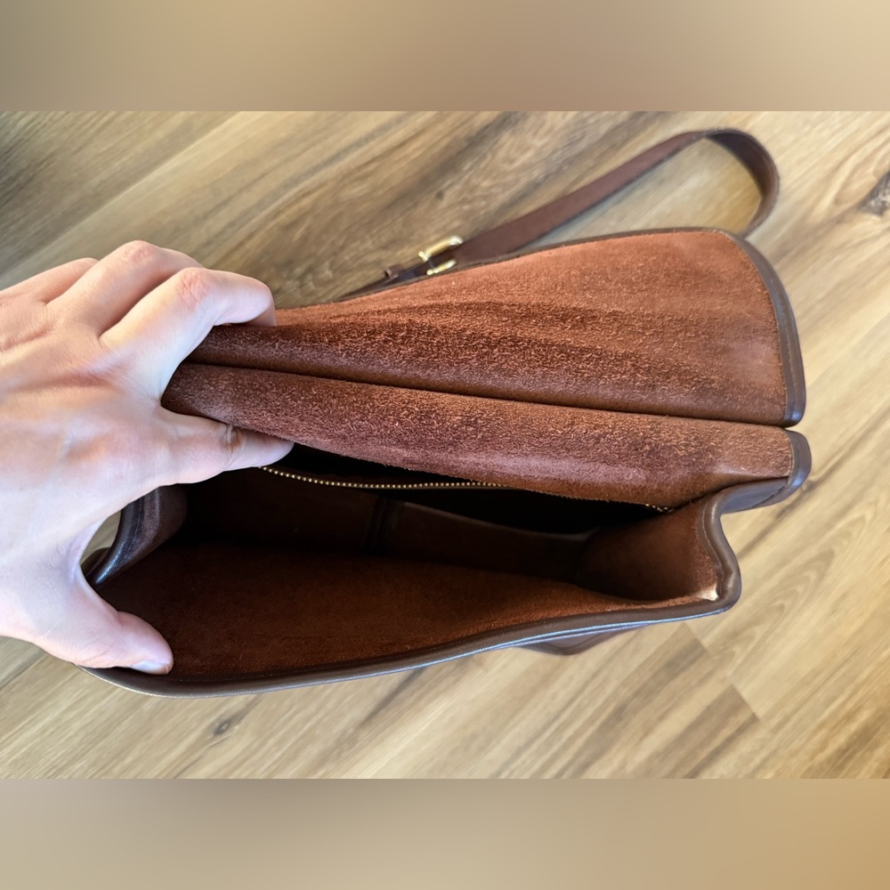Vintage Coach Chocolate Dark Brown Leather Bag - Picture 8 of 9